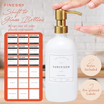 Stylish Kitchen Soap Pump Dispenser with Organizer Tray - White & Gold