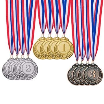 Favide 12 Award Medals - Gold Silver Bronze for Celebrating Victories! 2 Inches