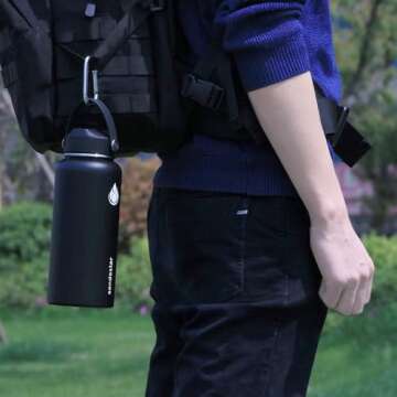 SENDESTAR Spout Lid for Hydroflask Wide Mouth Water Bottle Fits 18 oz 20 oz 32 oz 40 oz 73 oz,Chug Cap Flexible Handle Compatible, Takeya, Simple Modern, Wide Mouth Water Bottle