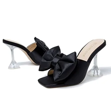 Elegant LIURUIJIA Bow Heeled Sandals for Weddings