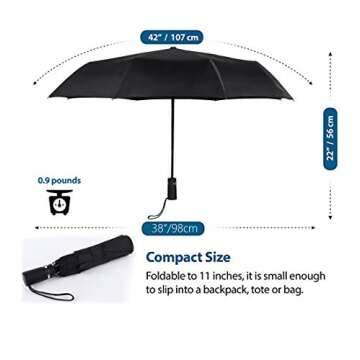 SY COMPACT Travel Umbrella Automatic Windproof Umbrellas Strong Compact Umbrella for Women Men