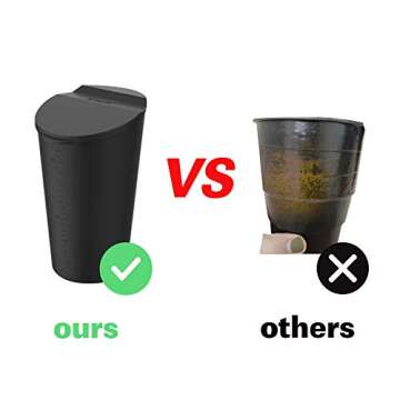 EVFIT Car Cup Trash Can,Washable Silicone Trash Bin Garbage Can Bin with Lid for Tesla,SUV,Vehicle (Black)