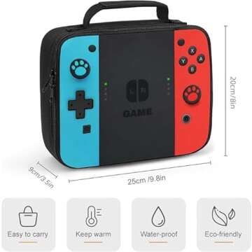 JIRAIKEI Insulated Lunch Box for Boys Girls, Game Lunch Bag for School Work Office Travel Picnic Hik...