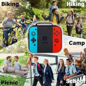 JIRAIKEI Insulated Lunch Box for Boys Girls, Game Lunch Bag for School Work Office Travel Picnic Hiking Beach, Waterproof Leakproof Portable Fits Most Bento Boxes