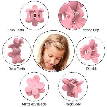 ADRIONE Mini Hair Clips Pack of 100 - Colorful Tiny Flower Hair Clips for Baby Toddler Girls Women, ...