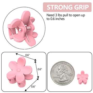 ADRIONE Mini Hair Clips Pack of 100 - Colorful Tiny Flower Hair Clips for Baby Toddler Girls Women, Strong Grip for Fine Hair Bangs