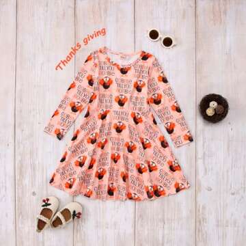 CM C&M WODRO Thanksgiving Dress for Toddler Girls