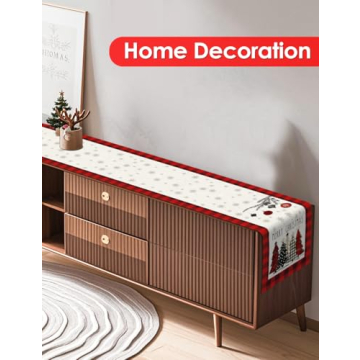 Christmas Buffalo Linen Table Runner Set - 72 Inches