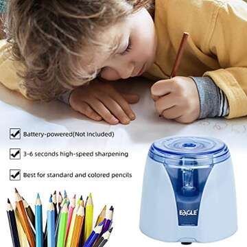Eagle Electric Pencil Sharpener - Portable and Safe for All