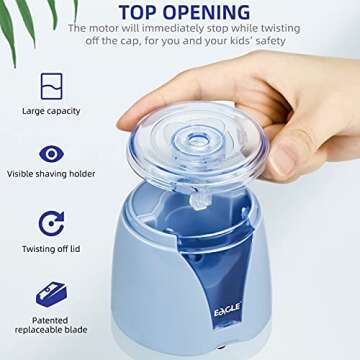Eagle Electric Pencil Sharpener - Portable and Safe for All