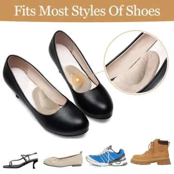 Madholly 6 Pairs Arch Support Gel Insole for Flat Feet, Adhesive Arch Pad for Women and Men