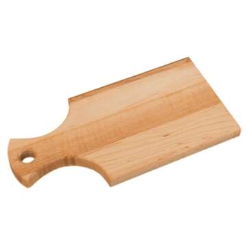 Labell Handle Serving Boards - Small Canadian Maple Hardwood Cutting Board for Meats, Vegetables, Fr...