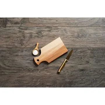 Labell Handle Serving Boards - Small Canadian Maple Hardwood Cutting Board for Meats, Vegetables, Fruits, and Cheeses - Flat Paddle Chopping Board Perfect for Charcuterie (5" x 10" x 0.75")