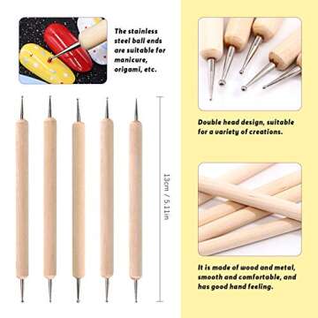 Swpeet 89Pcs Modeling Clay Sculpting Tools Kits, Ball Stylus Tool, Dotting Pottery Tools, Polymer Clay Cutters,Cutters Mold Cutter Punch Tools for Making Modeling Clay Cake Fondant Decoration