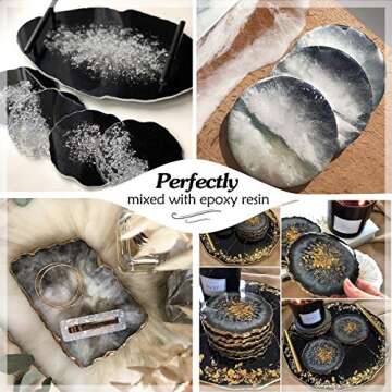 Black Mica Powder - 2.1 Ounces/ 60 Grams - Natural Epoxy Resin Dye –Mica Powder for Makeup, Epoxy Resin Art, Acrylic Paint, Fine Arts,Soap Making, Acrylic Nail