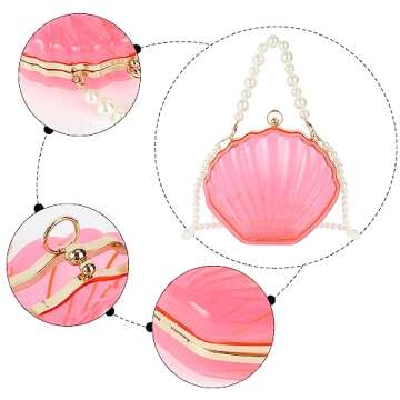 Goclothod Seashell Shape Shoulder Bag Acrylic Transparent Clutch Purse