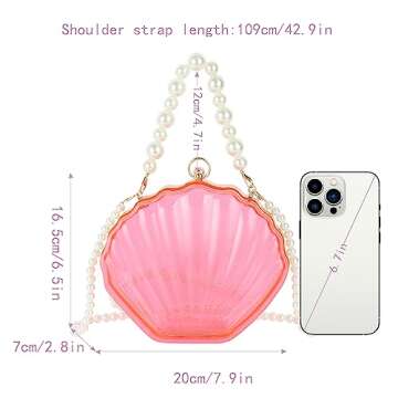 Goclothod Seashell Shape Shoulder Bag Acrylic Transparent Clutch Purse