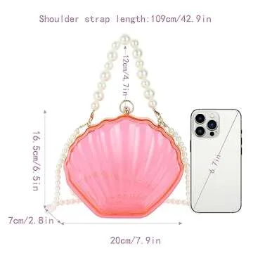 Goclothod Seashell Shape Shoulder Bag Acrylic Transparent Clutch Purse