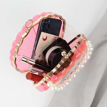 Goclothod Seashell Shape Shoulder Bag Acrylic Transparent Clutch Purse