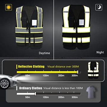 AYKRM High Visibility Reflective Safety Vest with Pockets
