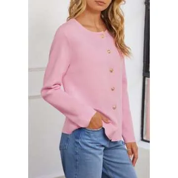 Stylish Women's Button Down Knit Cardigan for Autumn