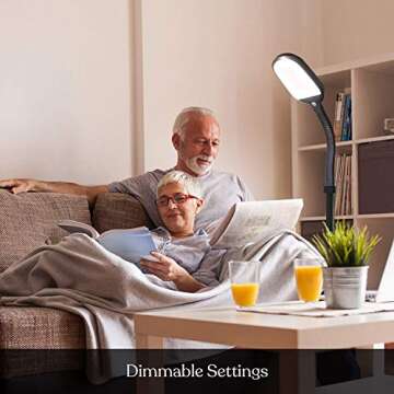 Brightech Litespan - Bright LED Floor Reading Lamp for Over Chair Crafts and Reading, Estheticians' ...