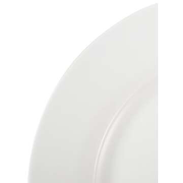 Amazon Basics 6-Piece White Dinner Plate Set, 10.5 inches