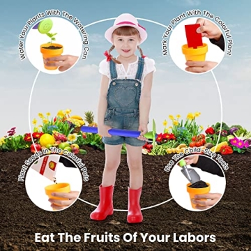 Kid's Garden Tool Toys Set - 16 PCs Fun Outdoor Set