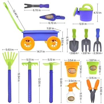 Kid's Garden Tool Toys Set - 16 PCs Fun Outdoor Set