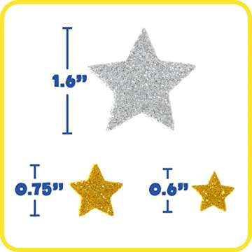 READY 2 LEARN Glitter Foam Stickers | Silver and Gold Stars | Pack of 168 | Self-Adhesive | Stickers for Scrapbooks, Crafts and Posters