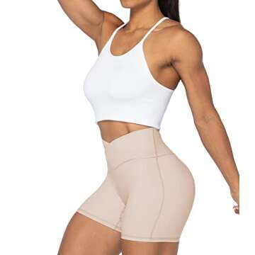 Sunzel Sunzfly Crossover Biker Shorts for Women - Beige