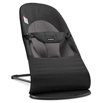 BabyBjörn Bouncer Balance Soft - Ergonomic Baby Bouncer in Black/Dark Gray