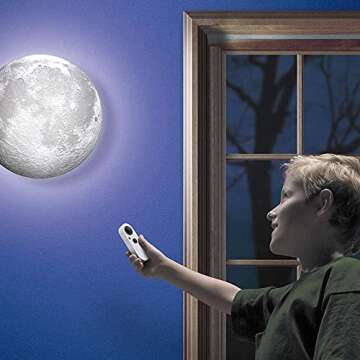 Uncle Milton Moon in My Room - 12 Light-Up Lunar Phases, Remote Control or Automatic, STEM Toy, Great Gift for Boys & Girls Ages 6+