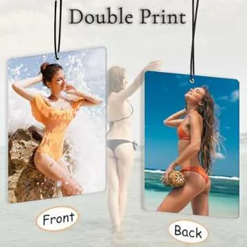 Custom Air Freshener with Picture for Car - Personalized Car Air Freshener, Double Sided Print Photo/Logo With Scents Freshener, for Car, Bedroom, Bathroom, Mother's Day Hanging Ornaments