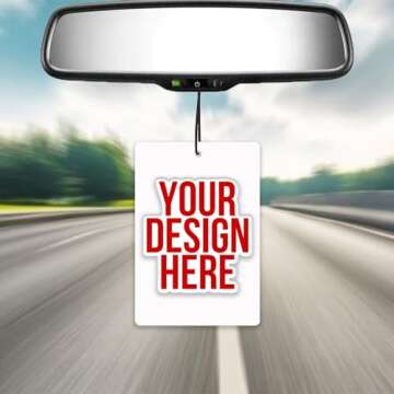 Custom Air Freshener with Picture for Car - Personalized Car Air Freshener, Double Sided Print Photo/Logo With Scents Freshener, for Car, Bedroom, Bathroom, Mother's Day Hanging Ornaments