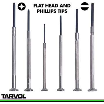 Precision Screwdriver Set (Set of 6 with Case) Flathead & Philips in 6 Different Sizes - Perfect Min...