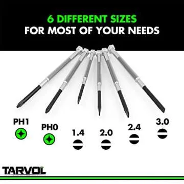 Precision Screwdriver Set (Set of 6 with Case) Flathead & Philips in 6 Different Sizes - Perfect Mini Screwdriver Bits for Jewelry Repair, Watch Repair, and More