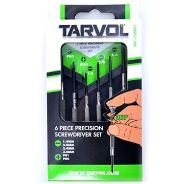 Precision Screwdriver Set (Set of 6 with Case) Flathead & Philips in 6 Different Sizes - Perfect Mini Screwdriver Bits for Jewelry Repair, Watch Repair, and More