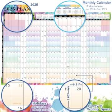 2025 Yearly Wall Calendar for Effective Planning