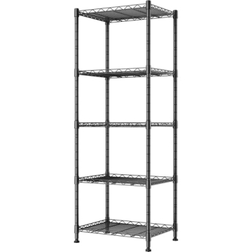 REGILLER 5-Wire Shelving Metal Storage Rack with Adjustable Shelves