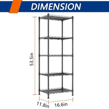 REGILLER 5-Wire Shelving Unit for Home & Office Storage