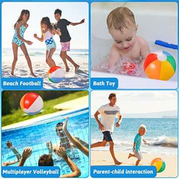SCIONE Beach Balls Bulk 12 Pack - 9" Inflatable Swimming Pool Toys for Kids Summer Water Games, Hawaiian Tropical Theme Party Decorations Favors Supplies