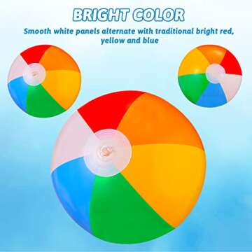 SCIONE Beach Balls Bulk 12 Pack - 9" Inflatable Swimming Pool Toys for Kids Summer Water Games, Hawaiian Tropical Theme Party Decorations Favors Supplies