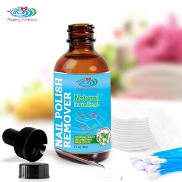 Nail Polish Remover - Natural and Plant Based - Non Acetone - Conditioner and Strengthener for Nails and Cuticles - Safe for Kids - no Chemicals and Non Toxic
