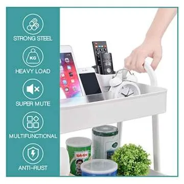 Versatile KINGRACK 3-Tier Rolling Cart for Home or Office