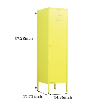 LINGZOE Yellow Metal Locker Cabinet Durable Spacious Storage