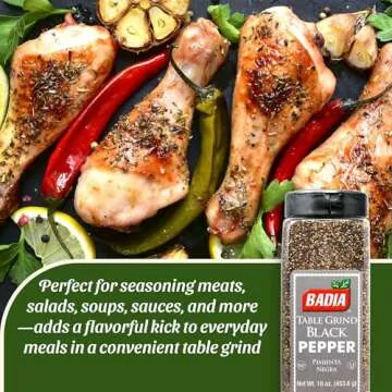 Badia Black Pepper Table Grind for Cooking Quality Seasoning