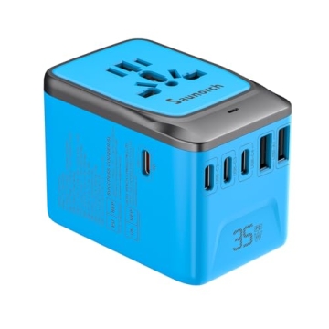 SAUNORCH Universal Travel Adapter: 7-in-1 Fast Charging for Global Travel