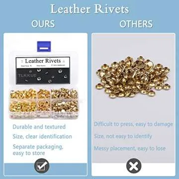 TLKKUE 240 Sets Leather Rivets for DIY Crafts