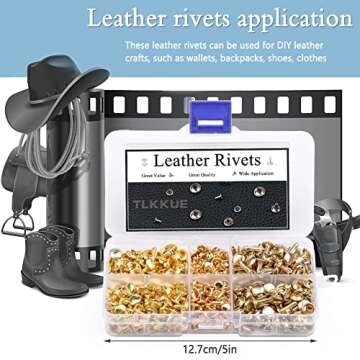 TLKKUE 240 Sets Leather Rivets for DIY Crafts